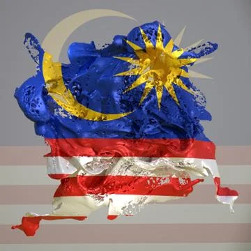 Malaysia flag liquid Stock Illustration