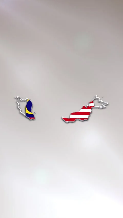 Malaysia Flag on Map Stock Footage 278173890