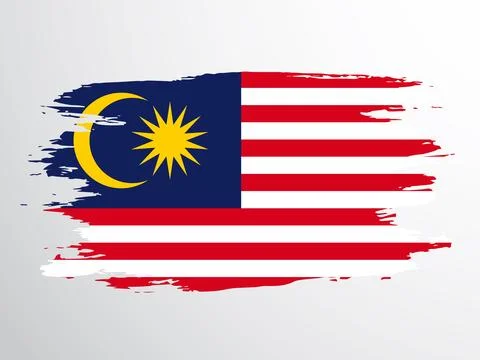 Malaysia flag painted by brush. Stock Illustration