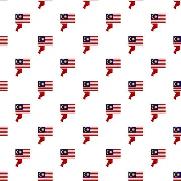Malaysia flag pattern repeating on white background Stock Illustration