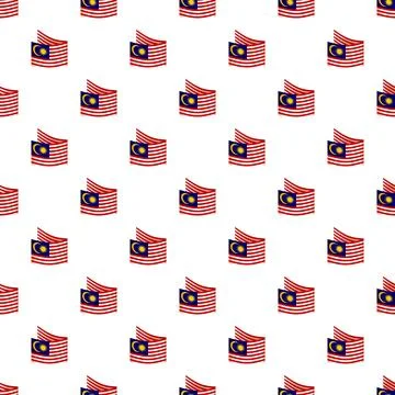 Malaysia flag repeating pattern symbolizing national patriotism Stock Illustration