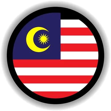 Malaysia flag round shape Stock Illustration