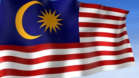 Malaysia Flag - Set of 3 Angles with Masks [3WaveSeries] Stock Footage 104586564