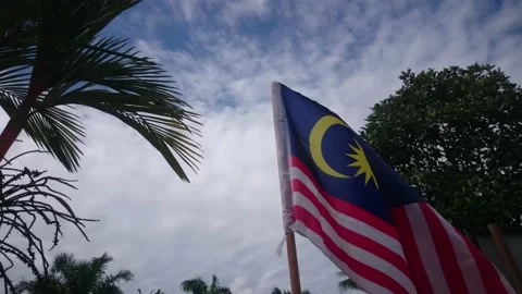 A malaysia flag sky Stock Footage 145800573