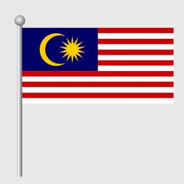 Malaysia flag vector template background realistic copy Stock Illustration