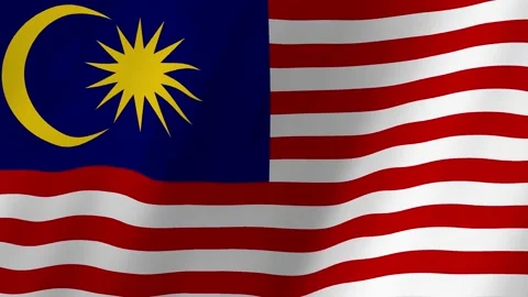 Malaysia flag waving animation Stock Footage 221661665