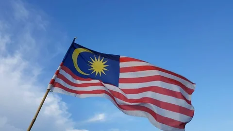 Malaysia flag waving. 스톡 동영상 80188782