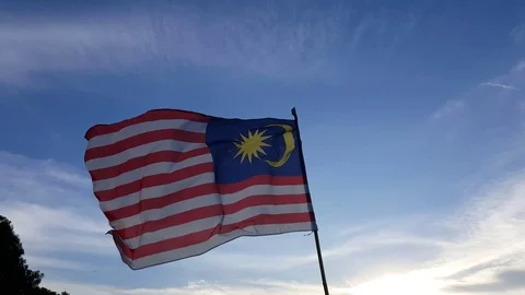 Malaysia flag waving. Stock Footage 80188792