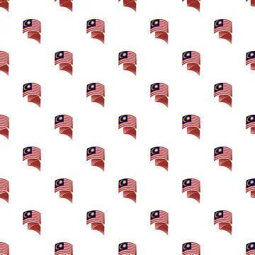 Malaysia flag waving seamless pattern background イラスト素材