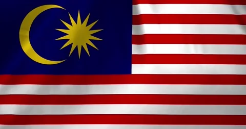 Malaysia flag waving with the wind background loop video animation Video stock 327172398