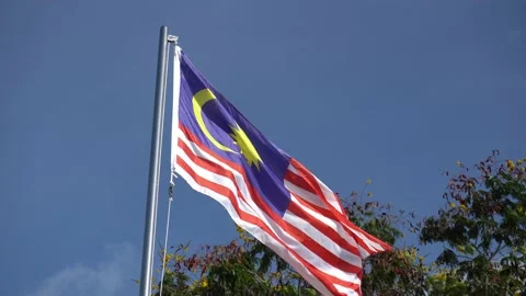 Malaysia flag is waving by wind Vídeo Stock 142406804