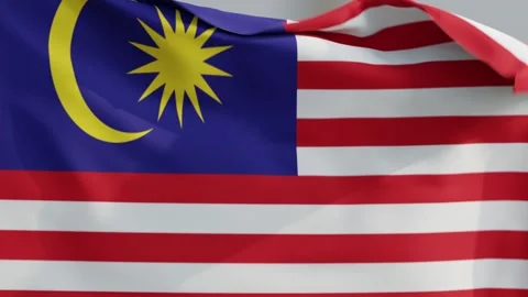 Malaysia Flag Waving in the Wind with Smooth Fabric Animation Vídeos de archivo 331109889