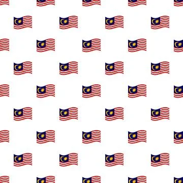 Malaysia flag wavy seamless pattern country emblem Illustrazione stock