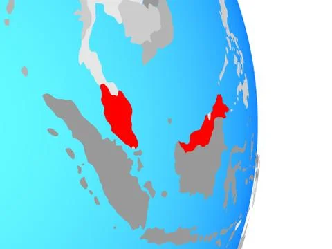 Malaysia on globe Stock Illustration