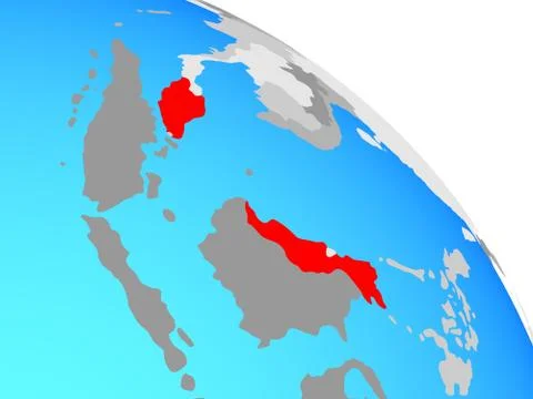 Malaysia on globe Stock Illustration