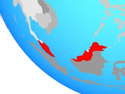 Malaysia on globe Stock Illustration