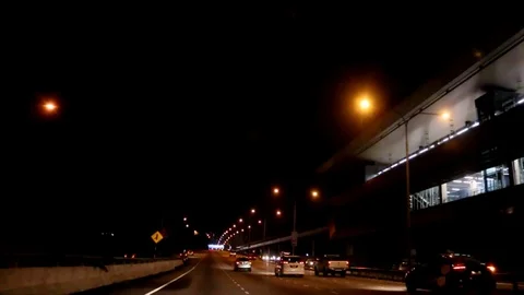 Malaysia highway when the sun sets and sky turning dark Stock Footage 109328630