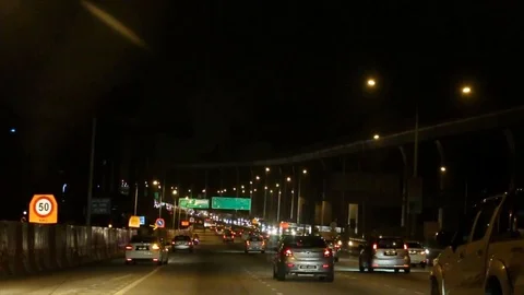 Malaysia highway when the sun sets and sky turning dark Stock Footage 109329169