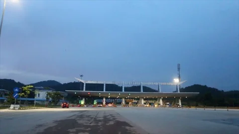 Malaysia highway when the sun sets and sky turning dark Stock Footage 109330521