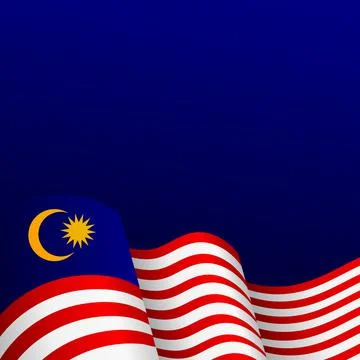 Malaysia independence day flat vector poster background Stock Illustration