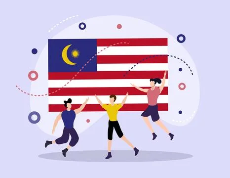 Malaysia independence day vector background Stock Illustration