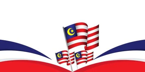 Malaysia Independence Day Vector Template Design Illustration Stock Illustration
