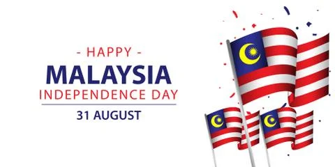 Malaysia Independence Day Vector Template Design Illustration Stock Illustration