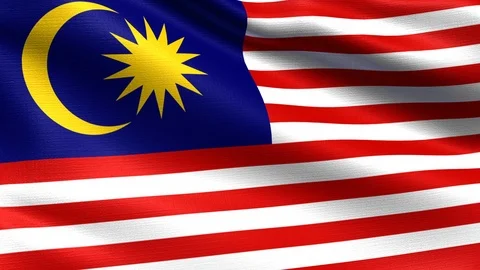 Malaysia Looping Flag 4K Stock Footage 108060974