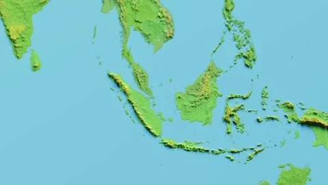 Malaysıa Map 3D animated with Borders Stock Footage 348527798