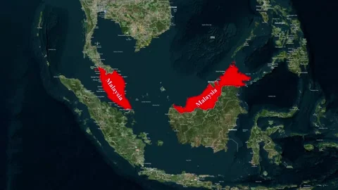 Malaysia Map Animation with Location Highlight Stock Footage 343833266