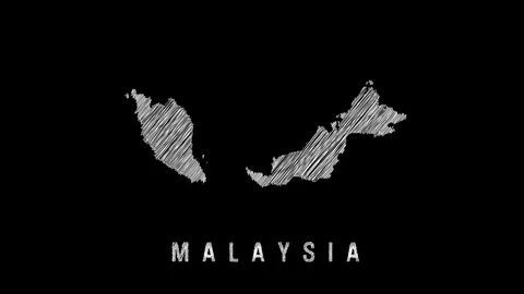 Malaysia map appearing with scribble effect on black background Stock Footage 321720212