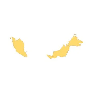 Malaysia map color line element. Border of the country. Stock Illustration