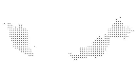 Malaysia map dotted, grey point, on white background. Stock Illustration