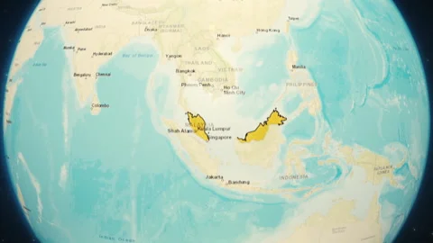 Malaysia Map On Earth Globe Flat Style Stock Video Pond5 Malaysia Map Earth Globe Flat Footage 238767276 Iconl