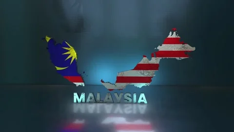 Malaysia Map Stock Footage 283076154