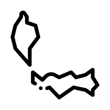 Malaysia on map icon vector outline illustration Illustrazione stock