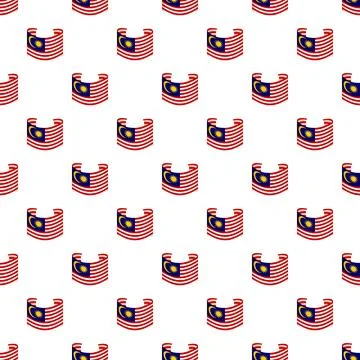 Malaysia national flag pattern repeating seamless background Illustrazione stock