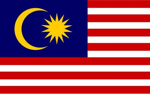Malaysia national flat vector flag illustration Stock Illustration