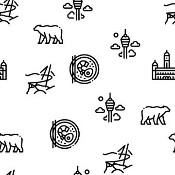 Malaysia National Seamless Pattern Vector イラスト素材