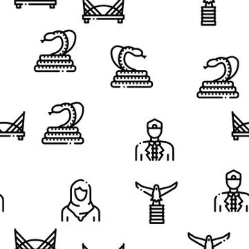 Malaysia National Seamless Pattern Vector Stock Illustration