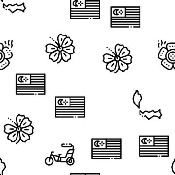 Malaysia National Seamless Pattern Vector Stockillustratie