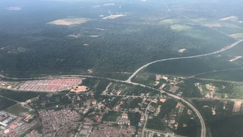 Malaysia or any tropical view from airplane window flight Vidéo 108210280