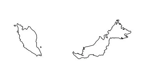 Malaysia Outline Map Illustrazione stock