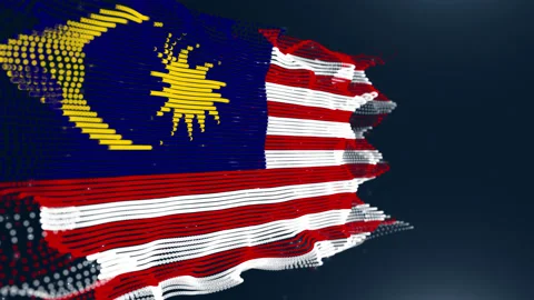 Malaysia Particle Flag Stock Footage 179457782