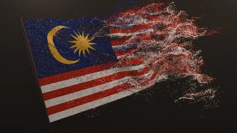 Malaysia Particle Flag Stock Illustration