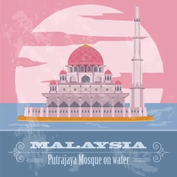 Malaysia. Retro styled image. Stock Illustration