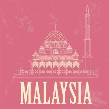 Malaysia. Retro styled image. Stock Illustration