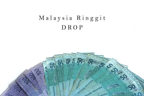 Malaysia Ringgit drop concept Stock Photos