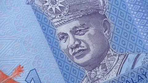 Malaysia ringgit notes macro rotating. Malaysian money, currency Stock Footage 105074121