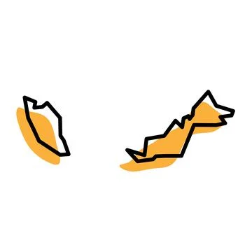 Malaysia simplified vector map Stock Illustration